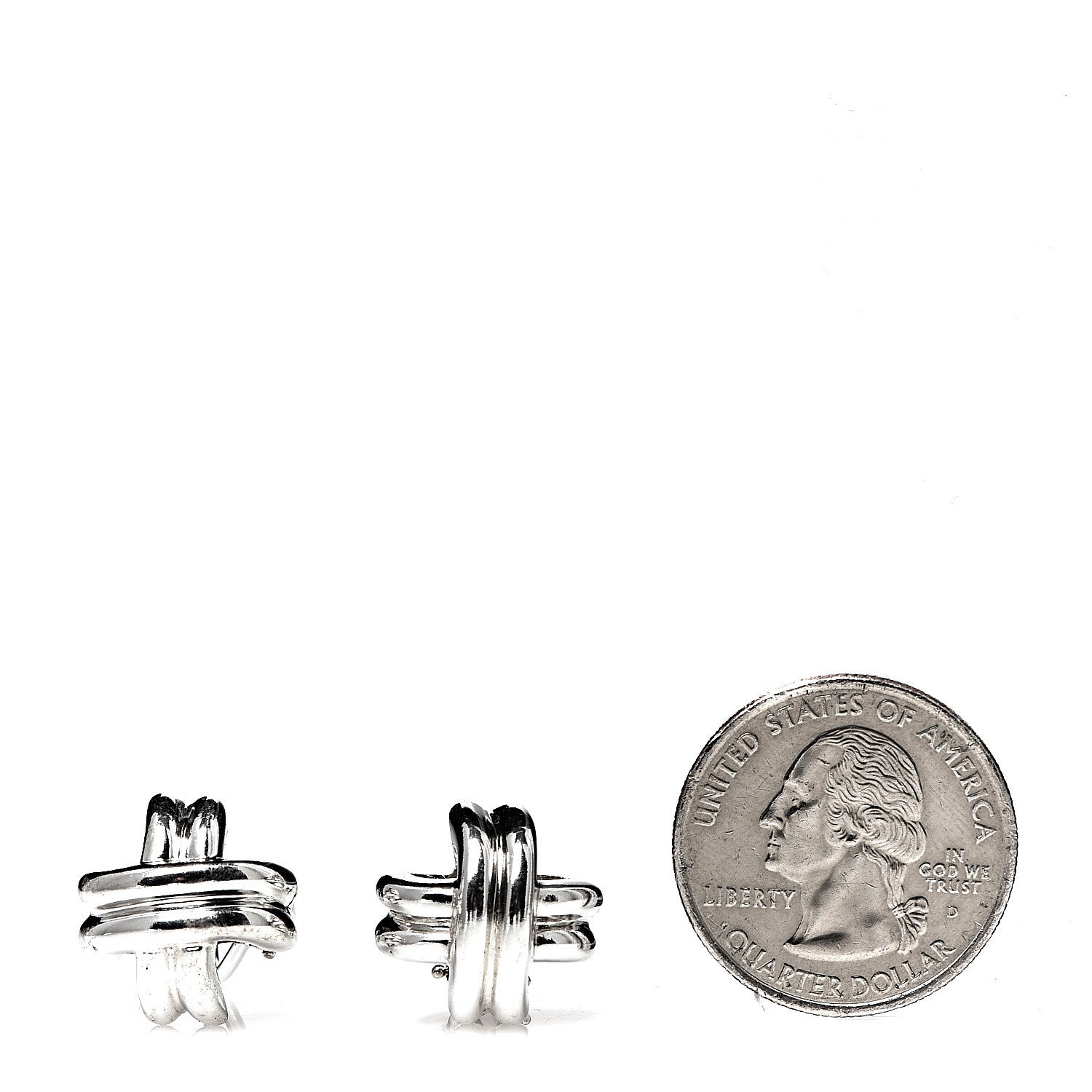 Tiffany Sterling Silver Signature X Clip-On Earrings 2 of 4