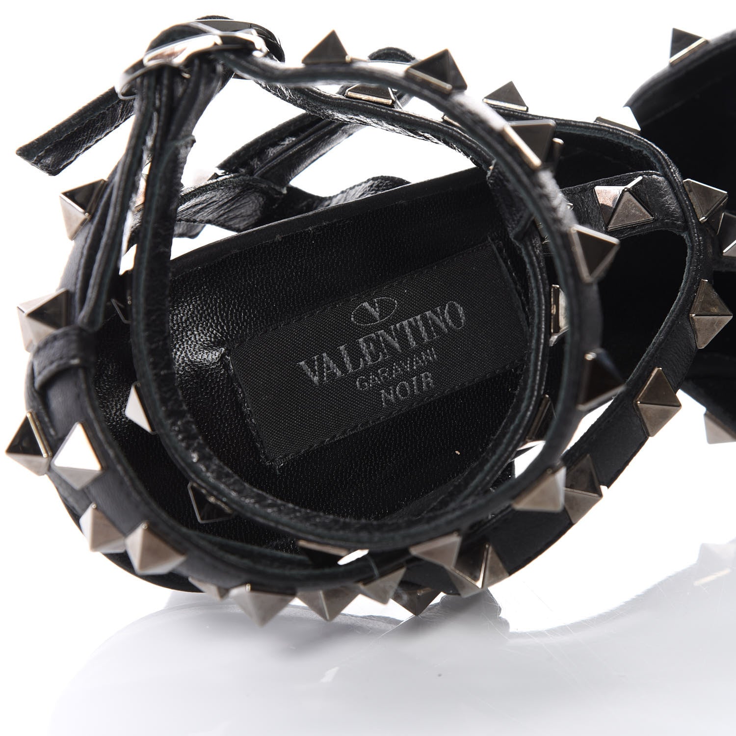 Valentino Garavani Nappa Rockstud Ankle Strap Low Heel Pumps 37 Black 7 of 7