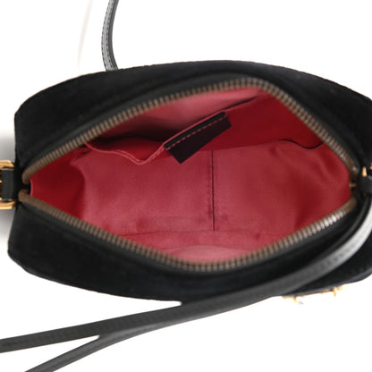 Gucci Velvet Matelasse Marquise Crystals Mini GG Marmont Chain Shoulder Bag Black 5 of 10