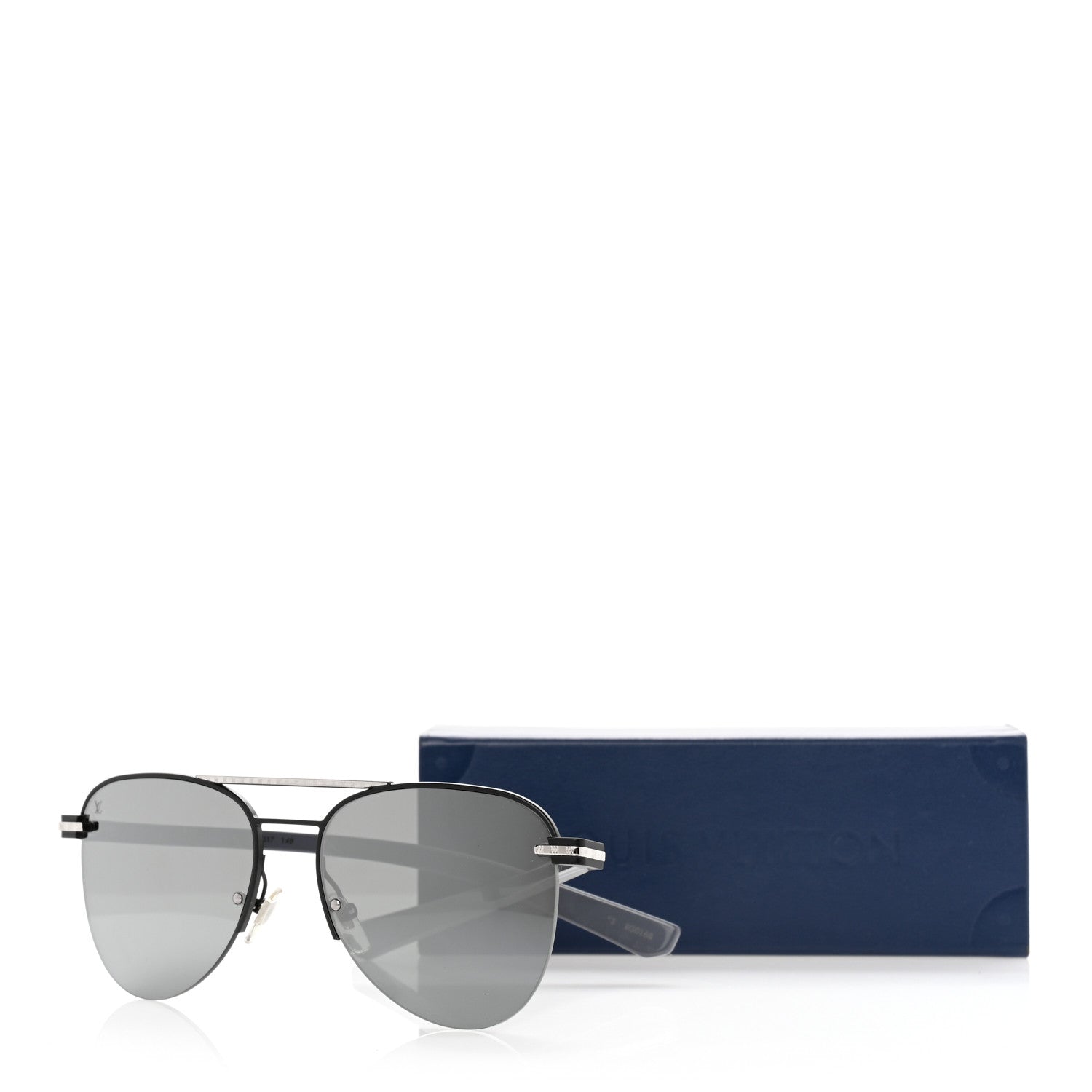 Louis Vuitton Metal Aviator Sunglasses Z1006W Black Grey 9 of 9
