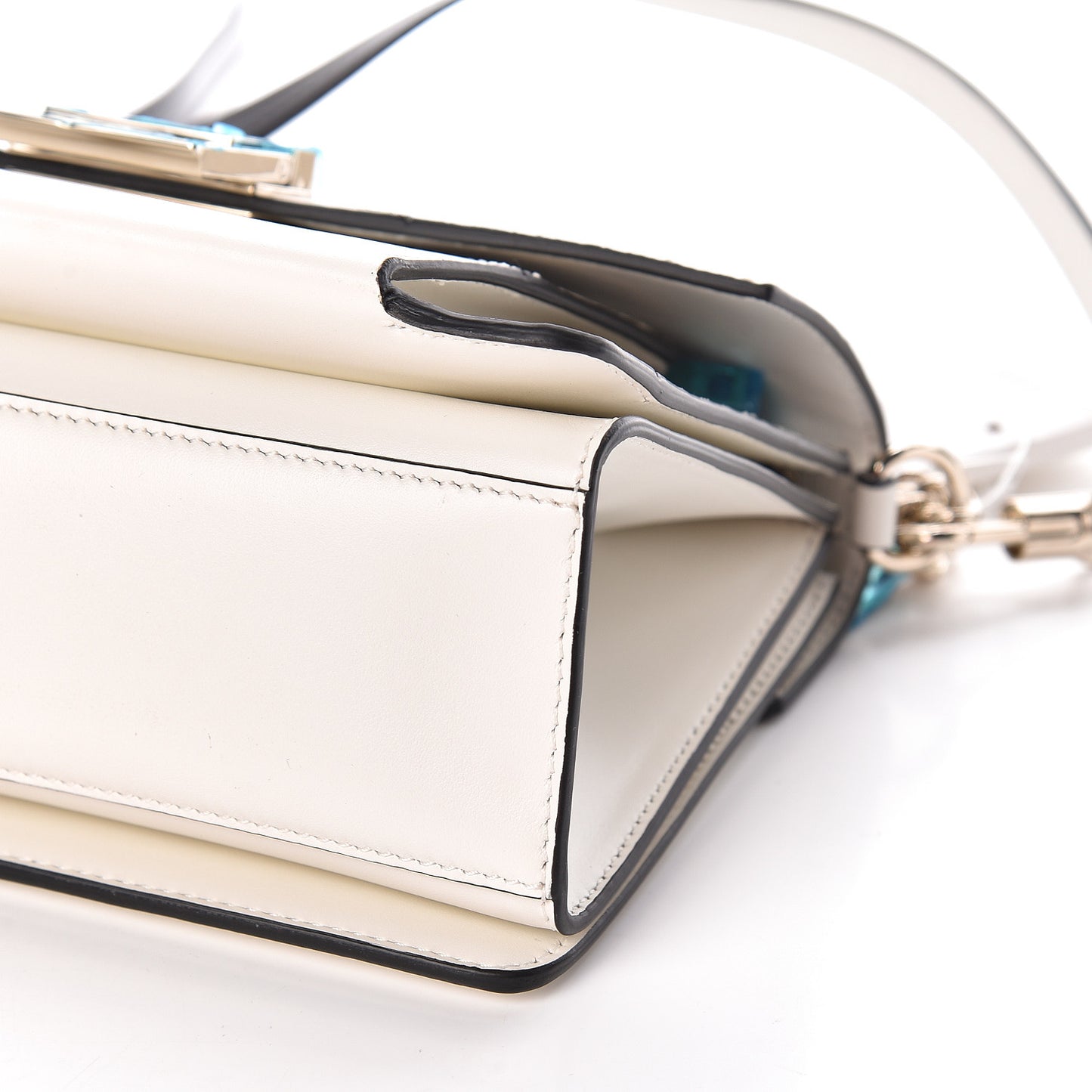 Patent Calfskin Python Embossed Small GV3 Shoulder Bag Black White