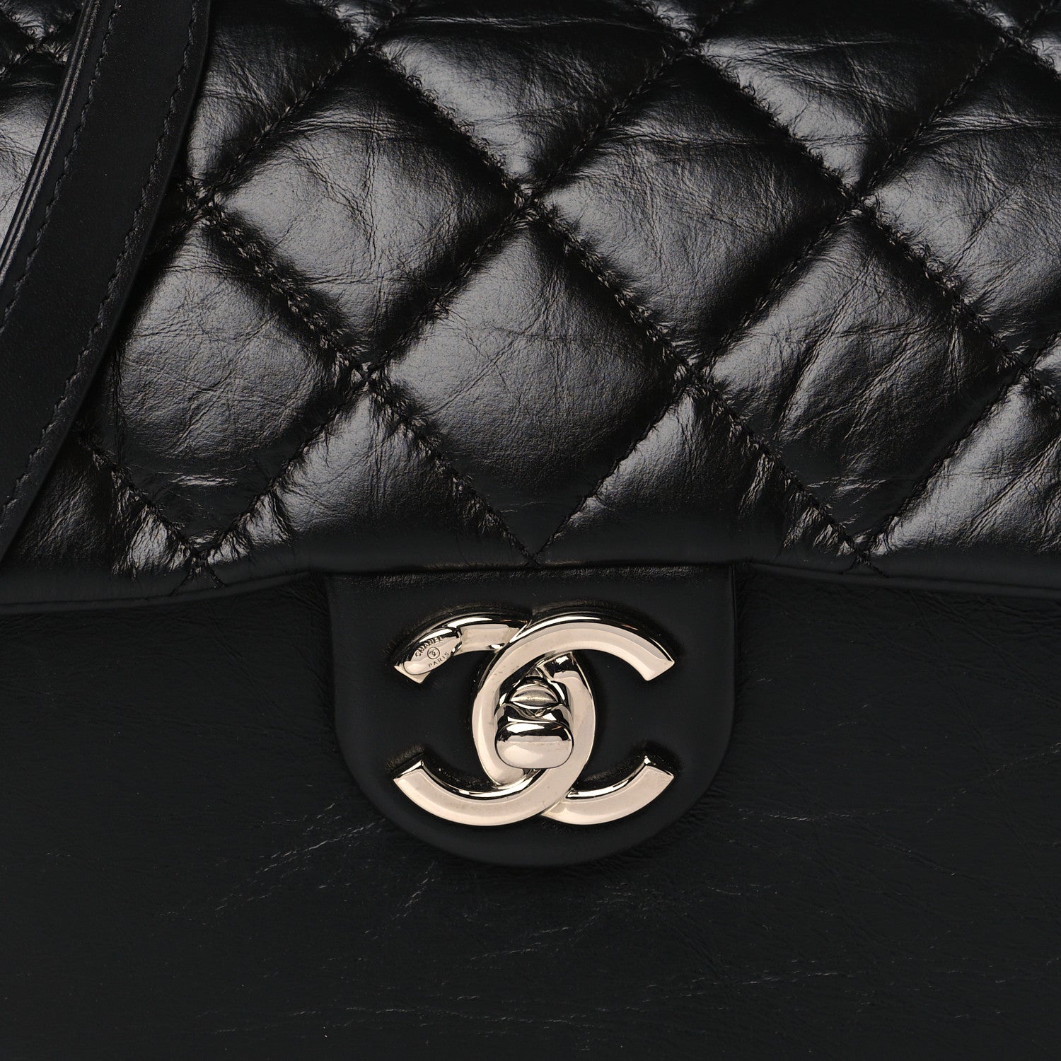 Chanel Aged Calfskin Quilted Express Zip Around Flap Black 9 of 11