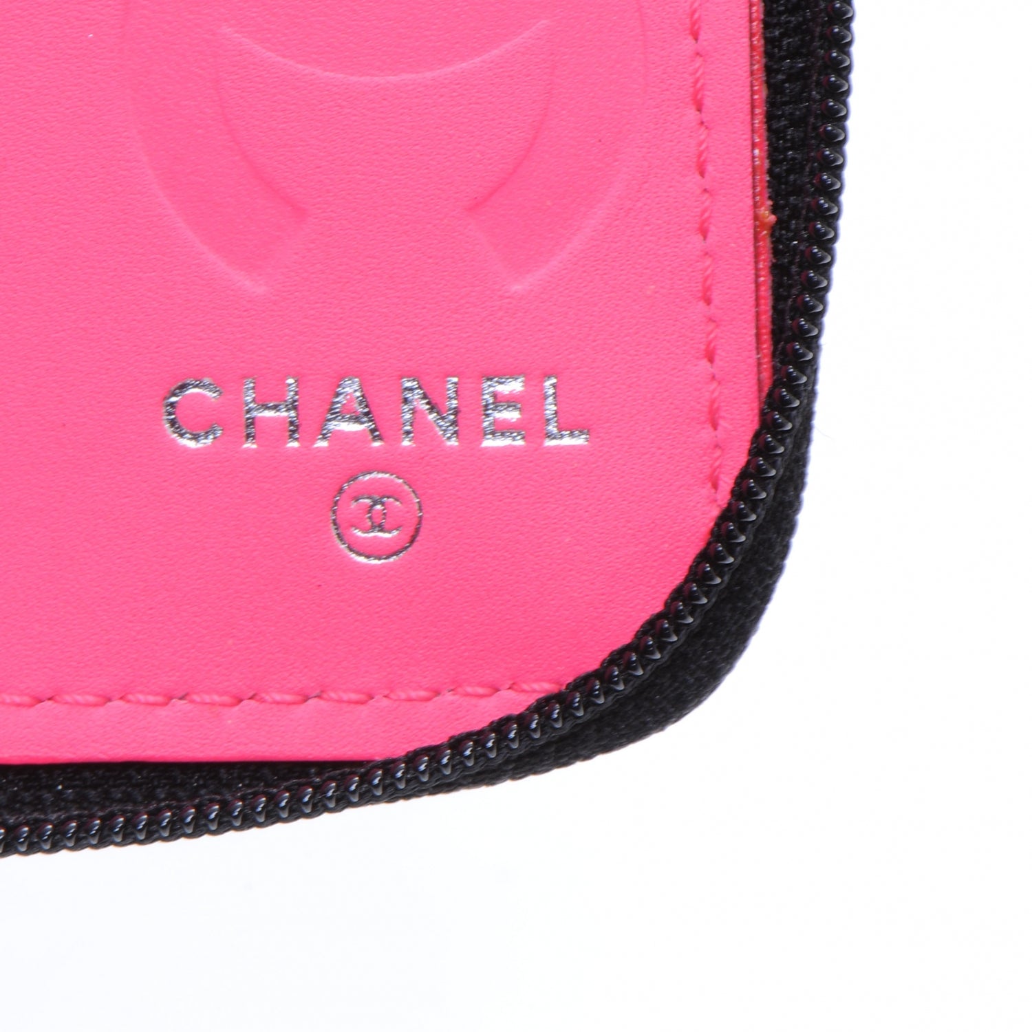 Chanel Calfskin Cambon Zip Around Organizer Wallet Black White 6 of 7