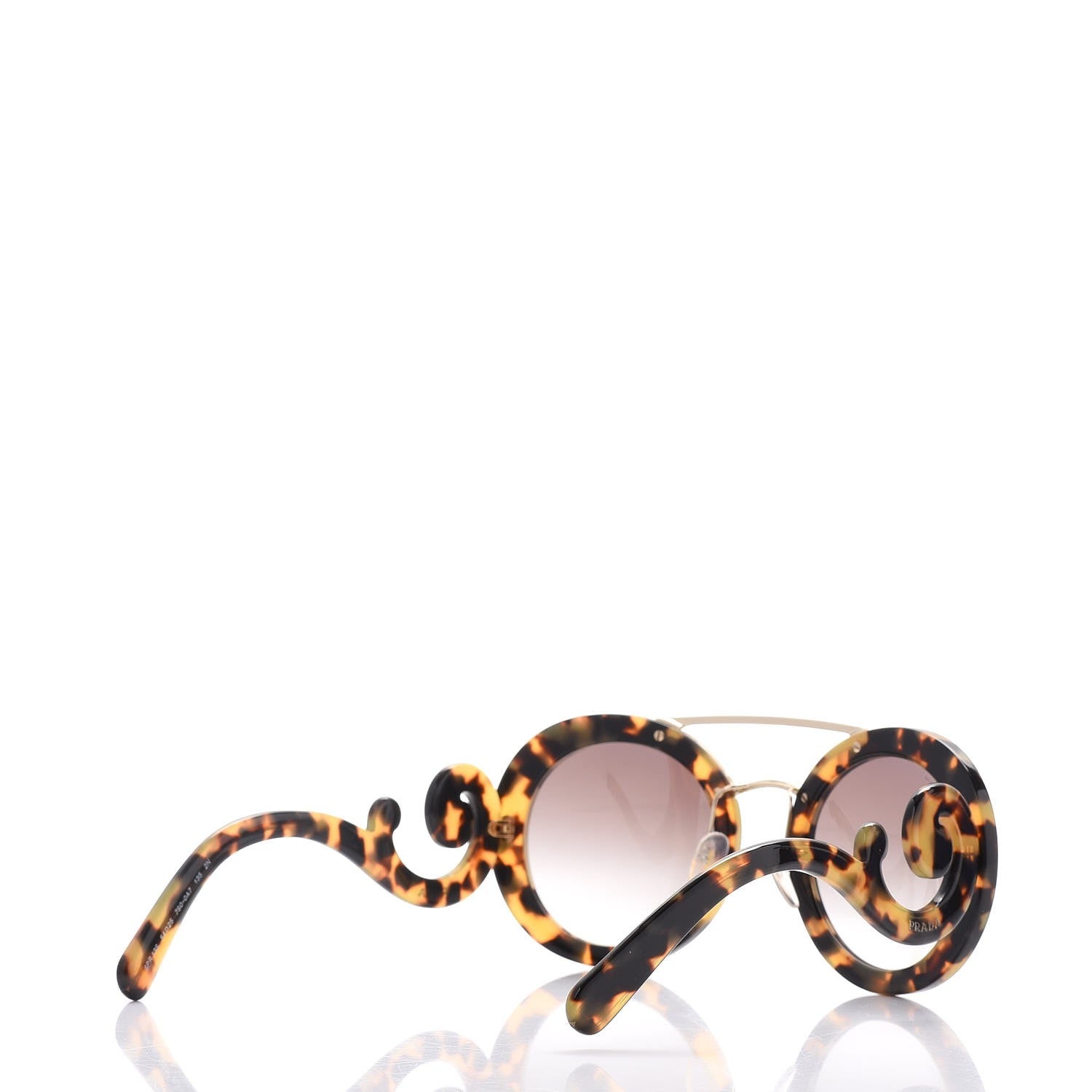 Prada Baroque Sunglasses SPR 13S Havana 4 of 9