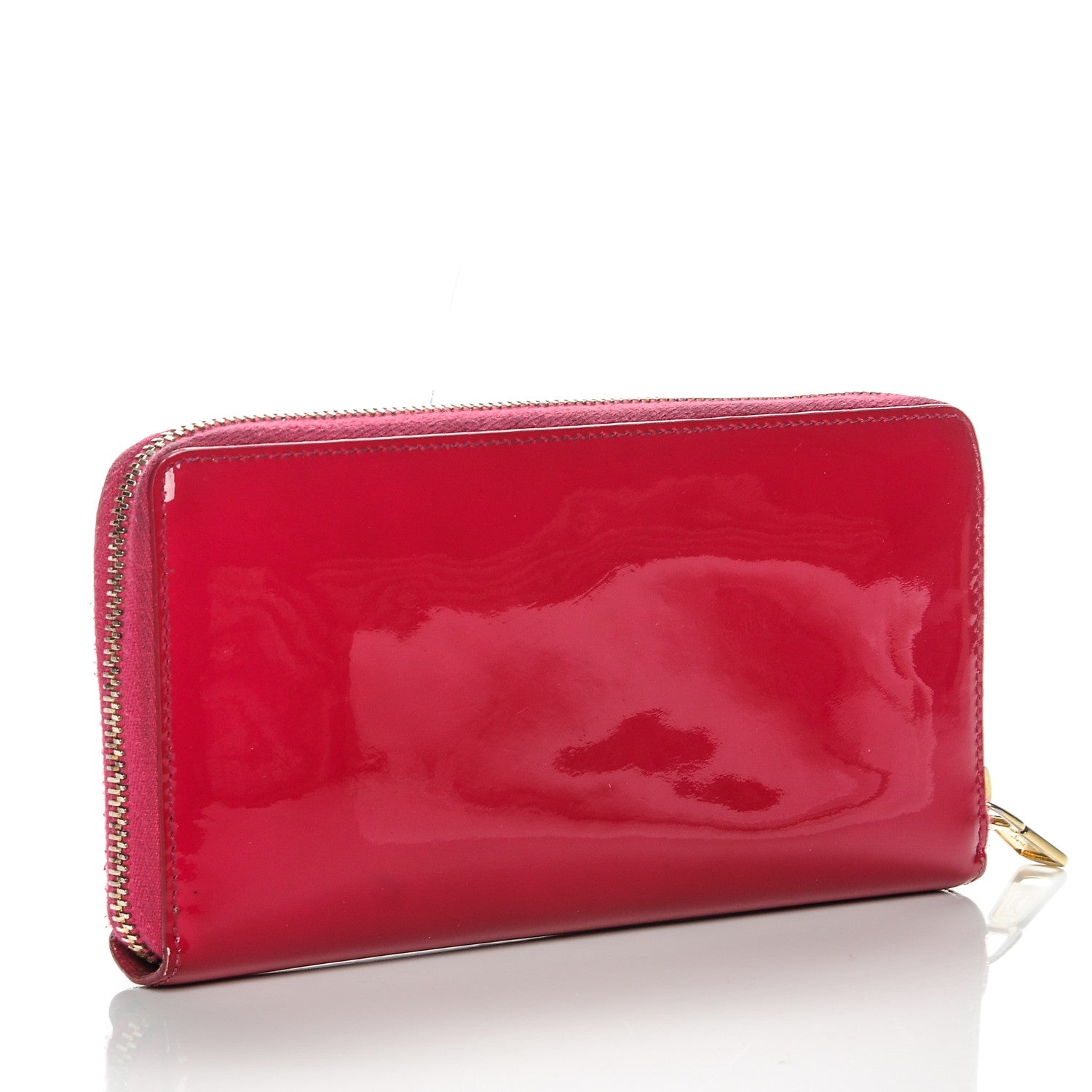 Saint Laurent Patent Belle De Jour Zip Around Wallet Fuchsia 3 of 11