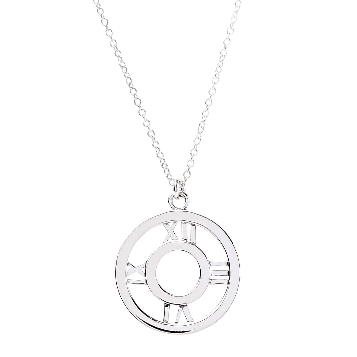 Tiffany Sterling Silver Medium Atlas Open Pendant Necklace 4 of 7