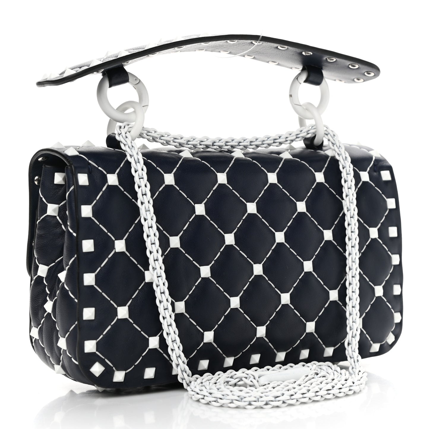 Nappa Small Free Rockstud Spike Shoulder Bag Marine