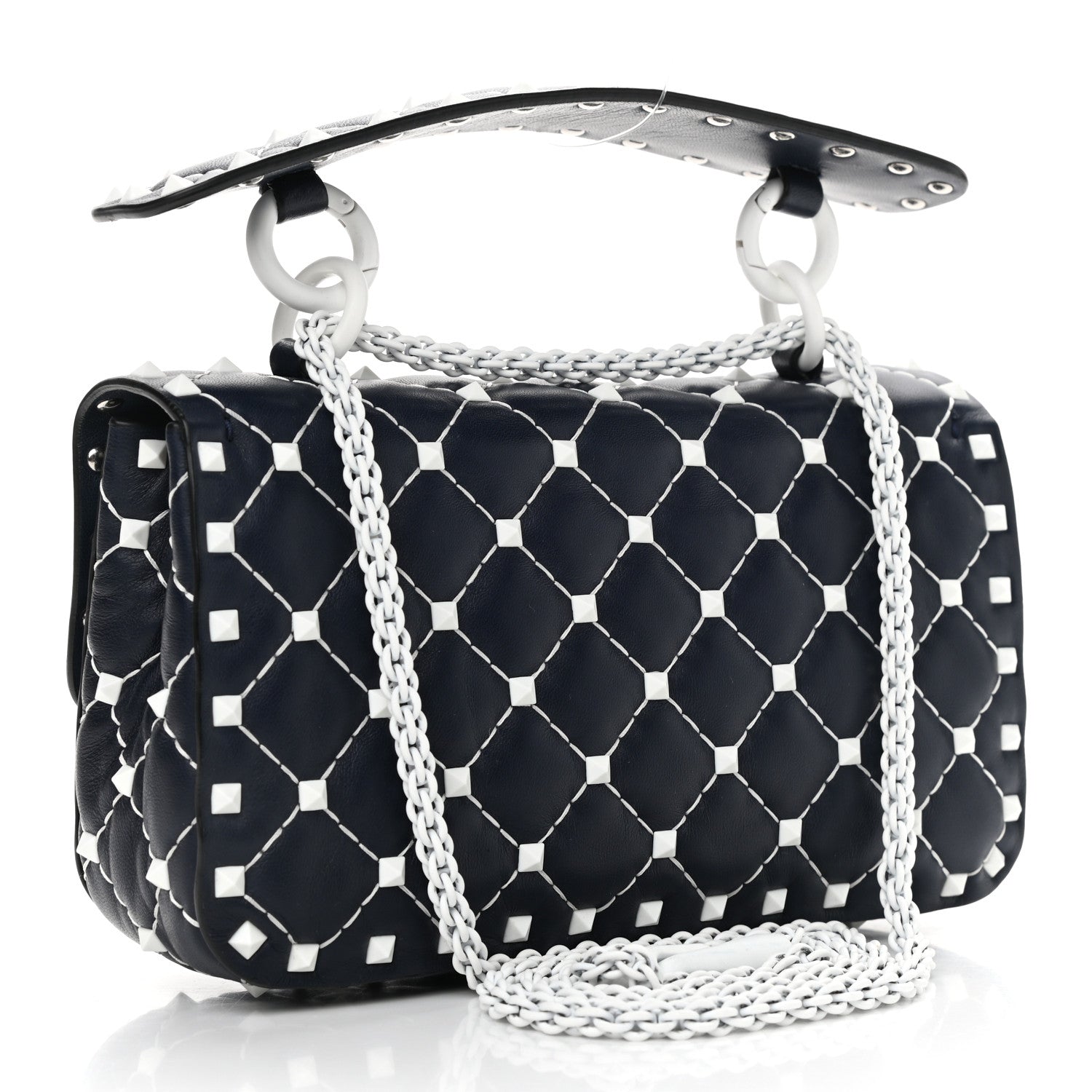 Valentino Garavani Nappa Small Free Rockstud Spike Shoulder Bag Marine 2 of 9