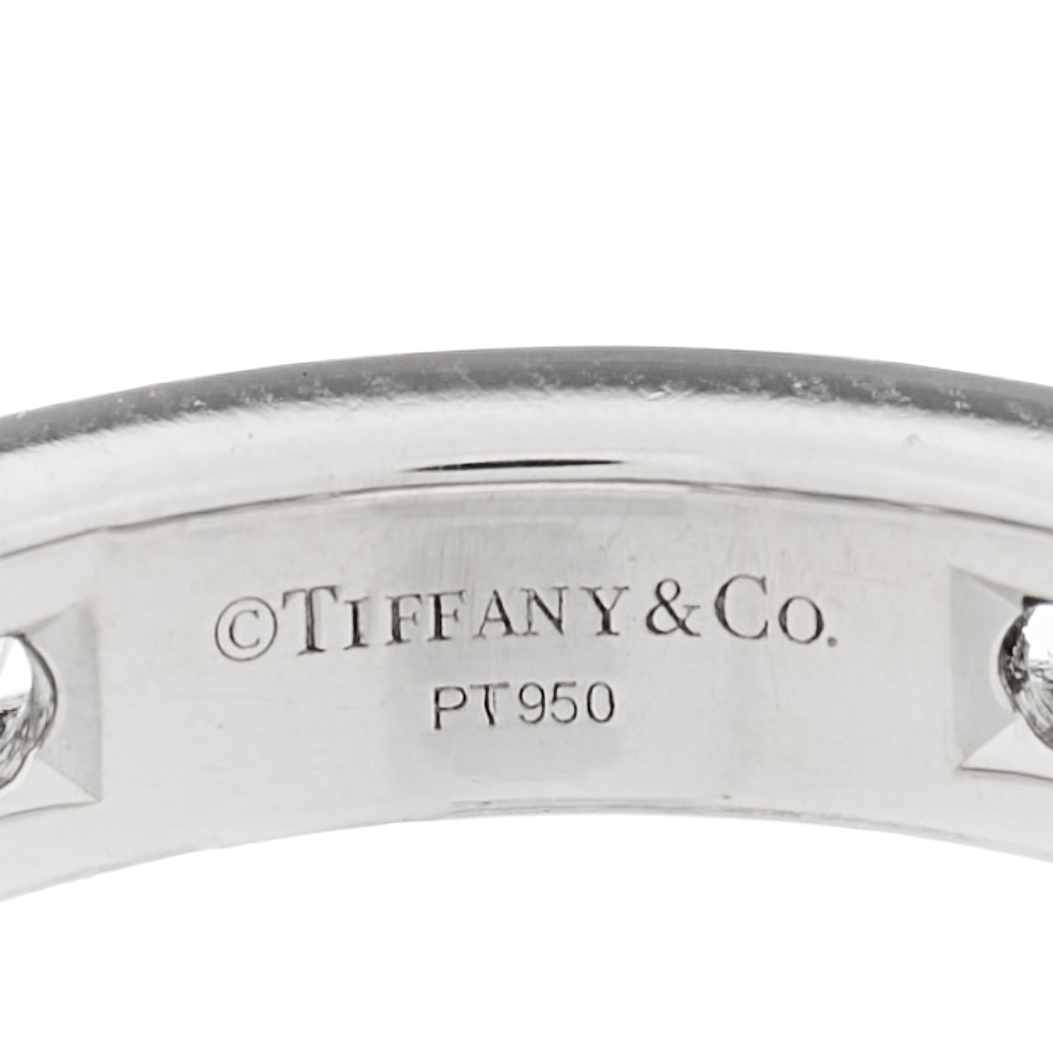 Tiffany Platinum Diamond Blue Sapphire Eternity Band Ring 48 4.5 4 of 6