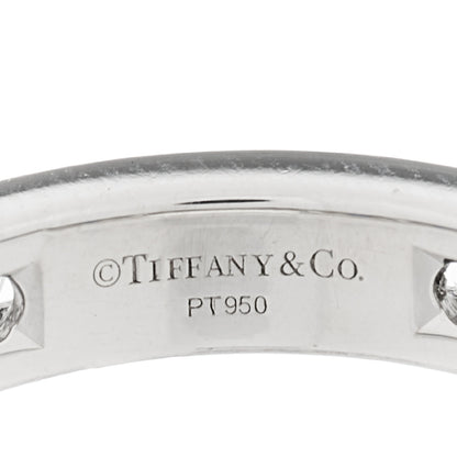 Tiffany Platinum Diamond Blue Sapphire Eternity Band Ring 48 4.5 4 of 6