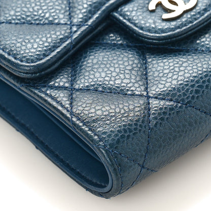 Chanel Caviar Quilted Compact Flap Wallet Navy 8 of 10