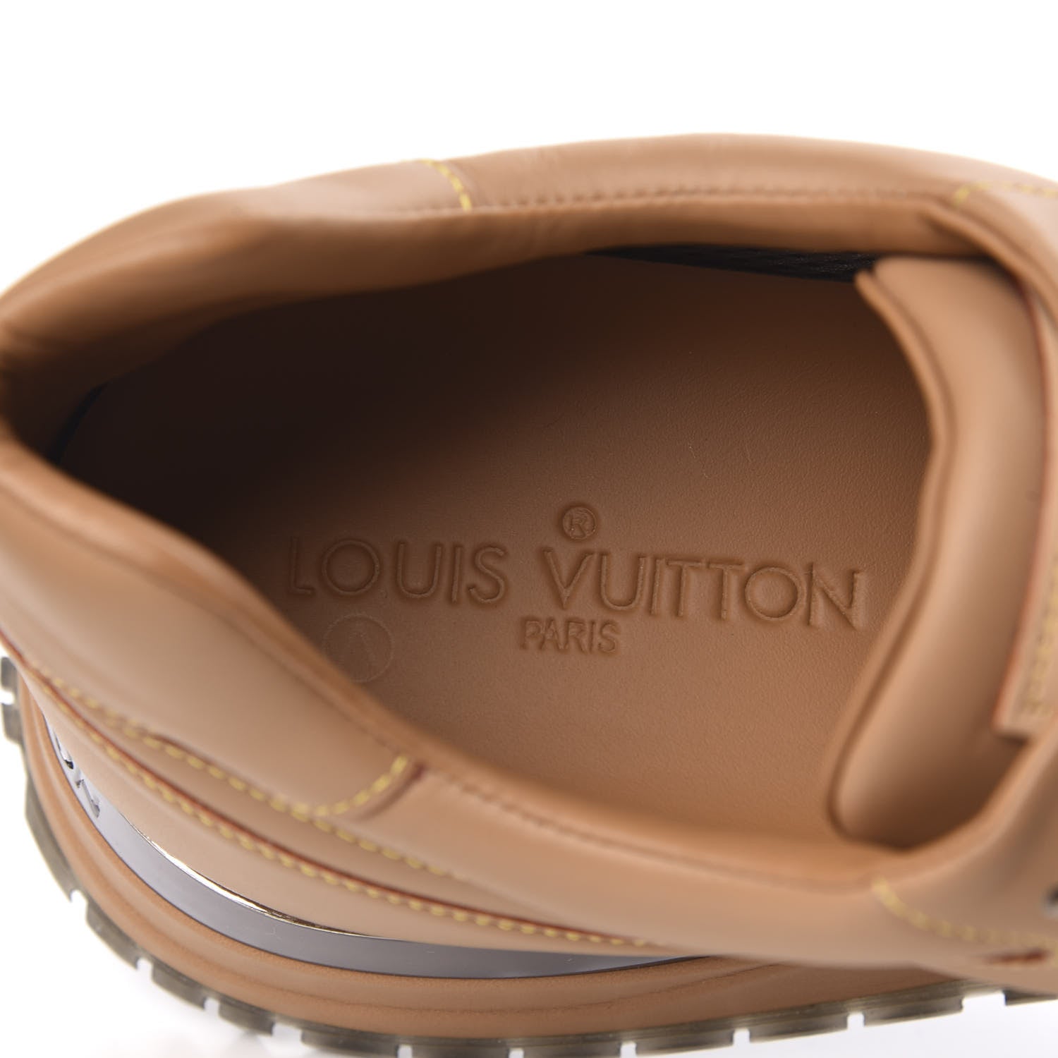 Louis Vuitton Calfskin Mens Run Away Sneakers 10 Tan 6 of 8