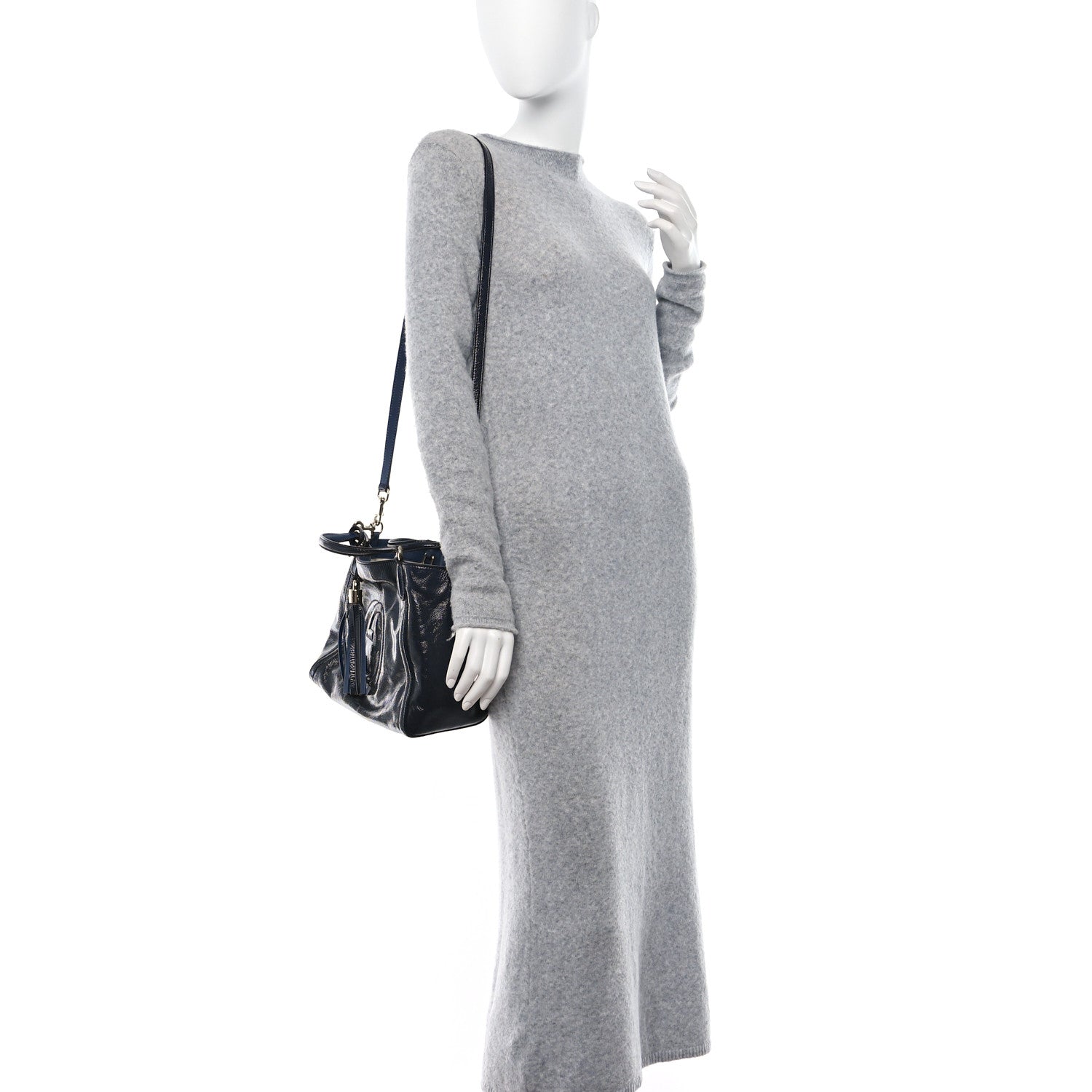 Gucci Patent Small Soho Shoulder Bag Navy 2 of 10