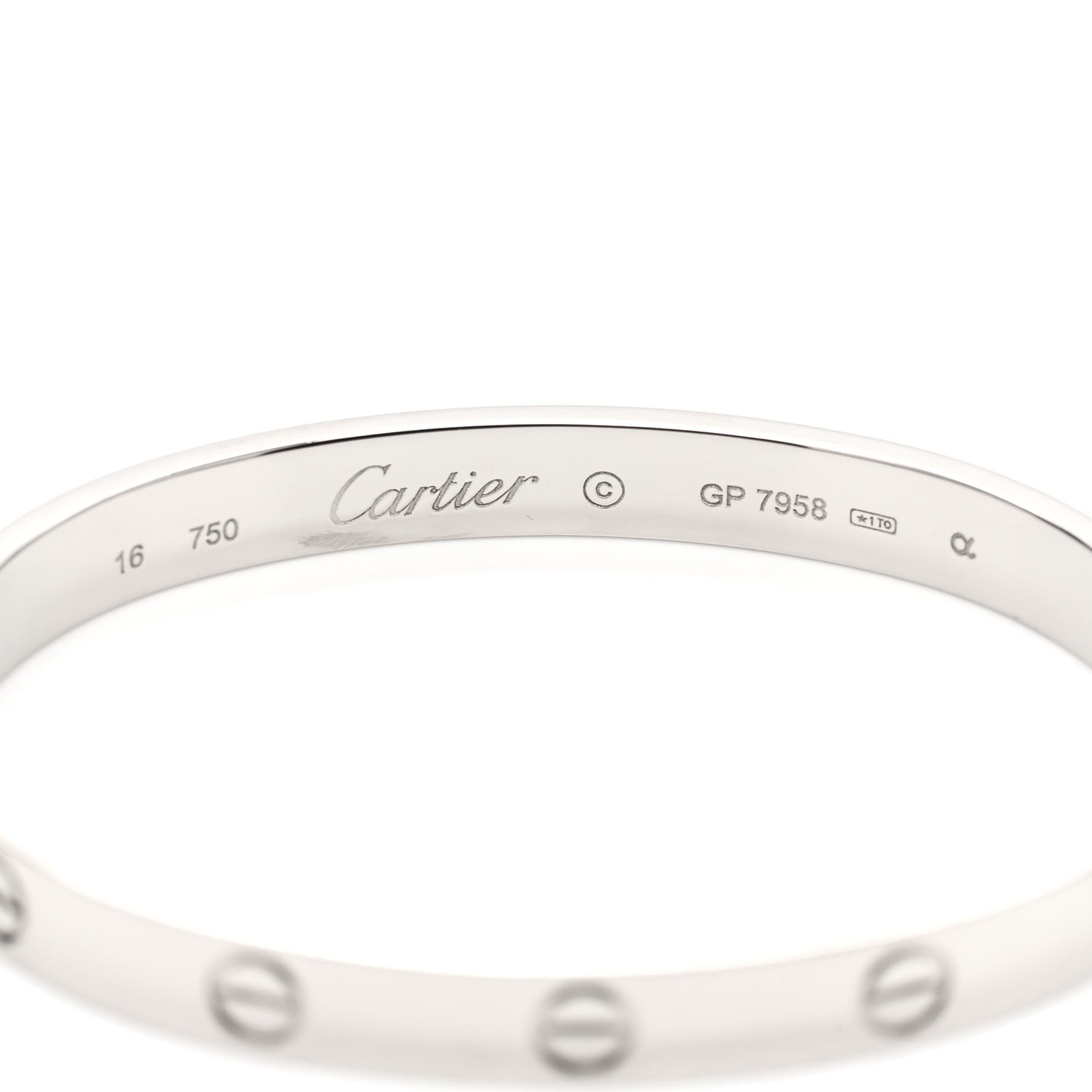 18K White Gold LOVE Bracelet 16