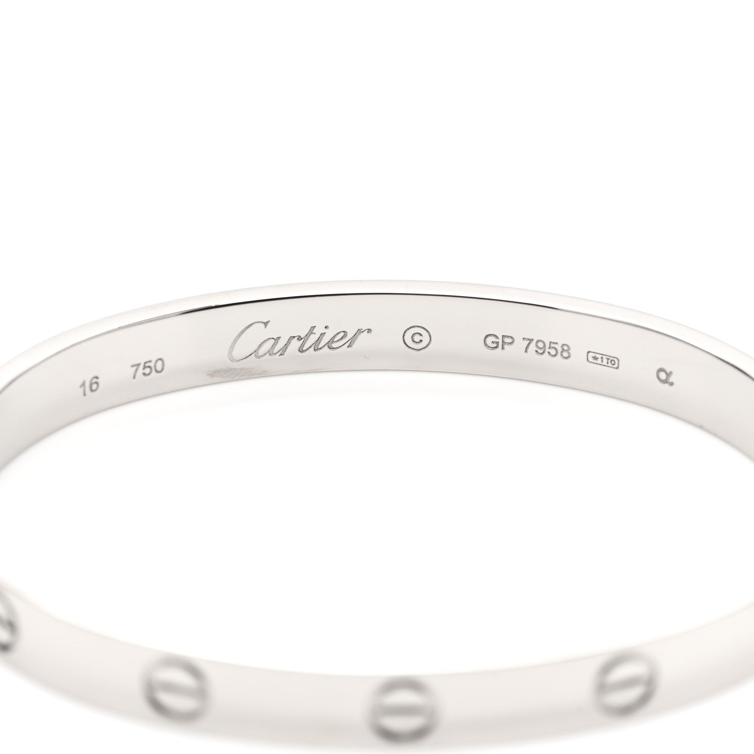 Cartier 18K White Gold LOVE Bracelet 16 3 of 4