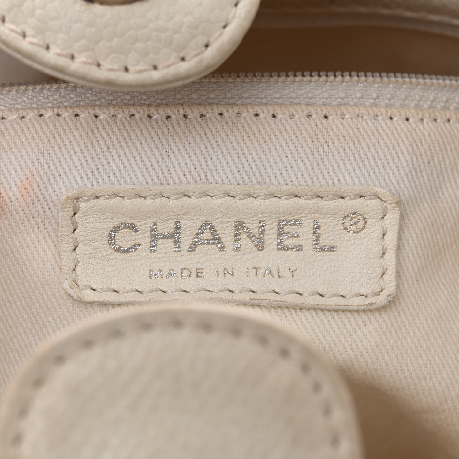 Chanel Caviar Quilted Petit Shopping Tote PST White 6 of 13