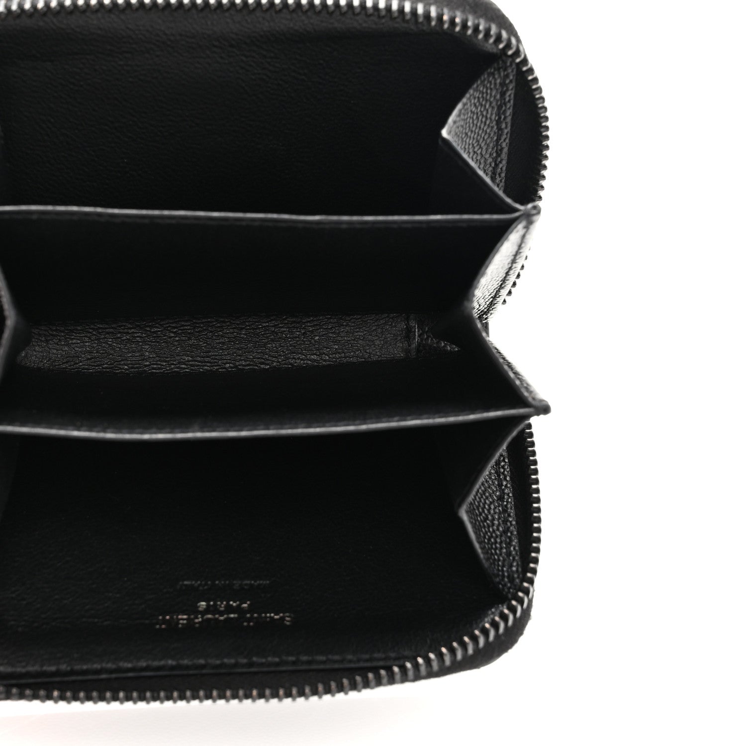 Saint Laurent Grain De Poudre Monogram Zip Coin Purse Black 5 of 7
