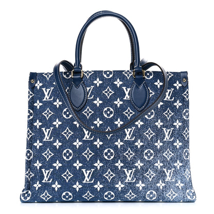 Louis Vuitton Monogram Jacquard Denim Onthego MM Bleu 1 of 8