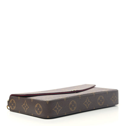 Louis Vuitton Monogram Pochette Felicie Chain Wallet Fuchsia 4 of 5