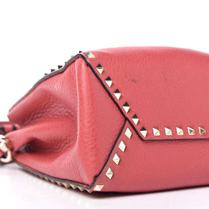 Valentino Garavani Grained Calfskin Rockstud Bucket Bag Red 10 of 16