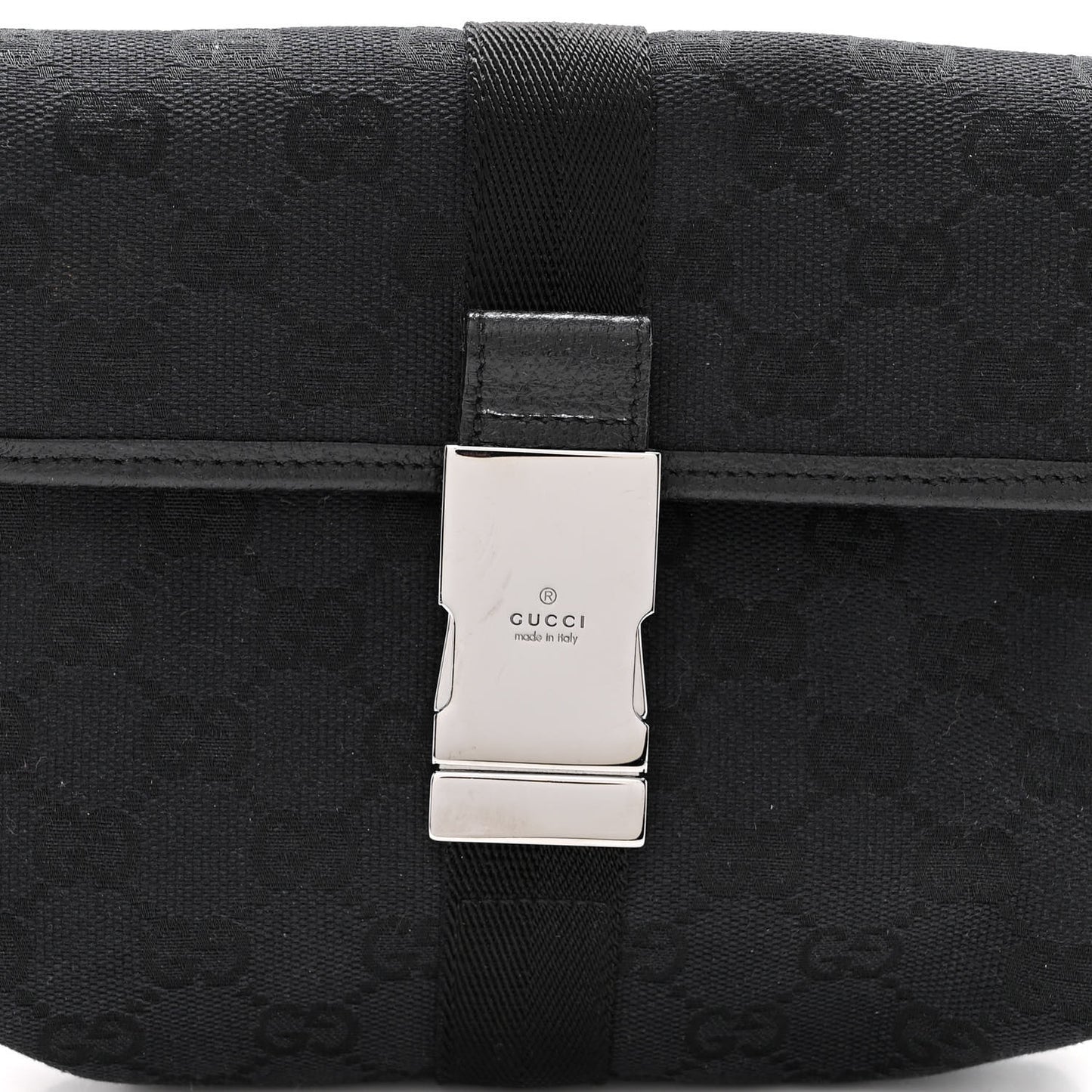 GG Monogram Web Buckle Belt Bag Black