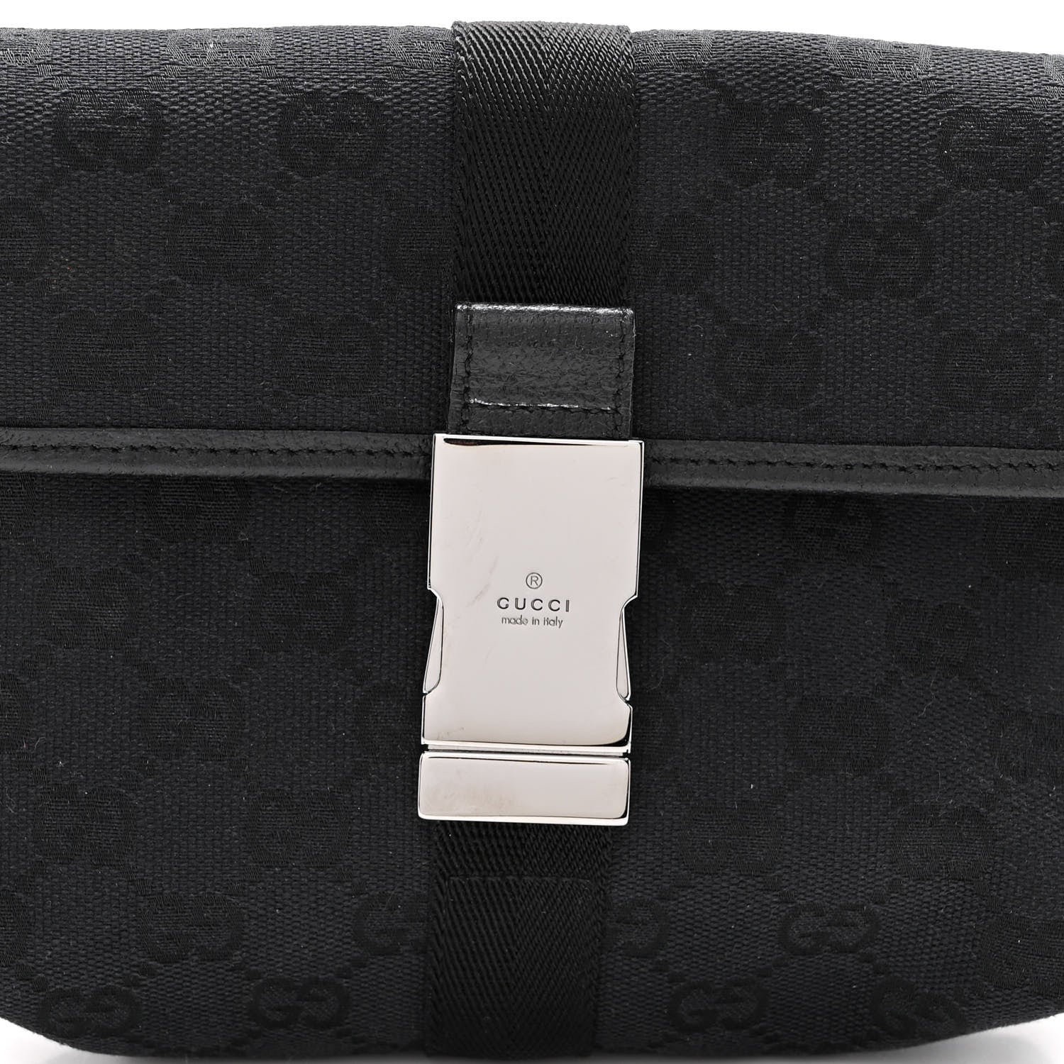 Gucci GG Monogram Web Buckle Belt Bag Black 7 of 9