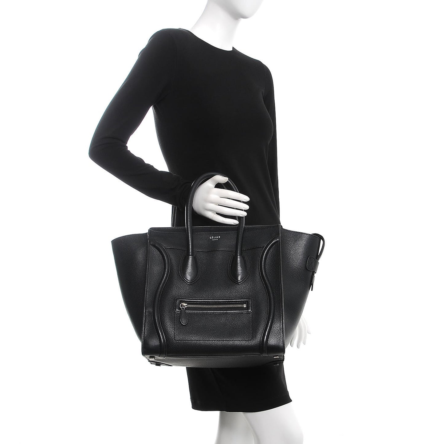 Drummed Calfskin Mini Luggage Black