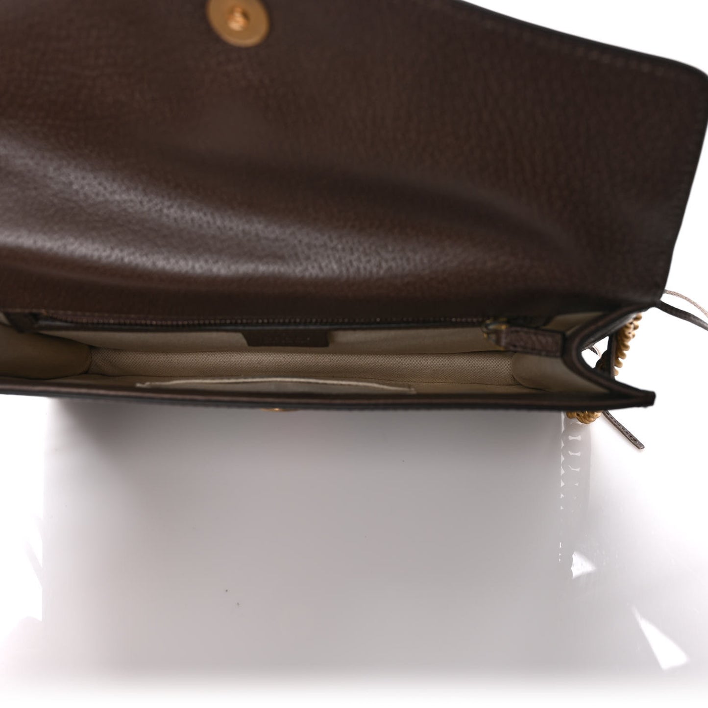 Grained Calfskin Web Animalier Shoulder Bag Brown