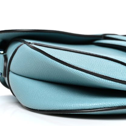 Christian Dior Grained Calfskin Saddle Bag Azure Blue 9 of 10