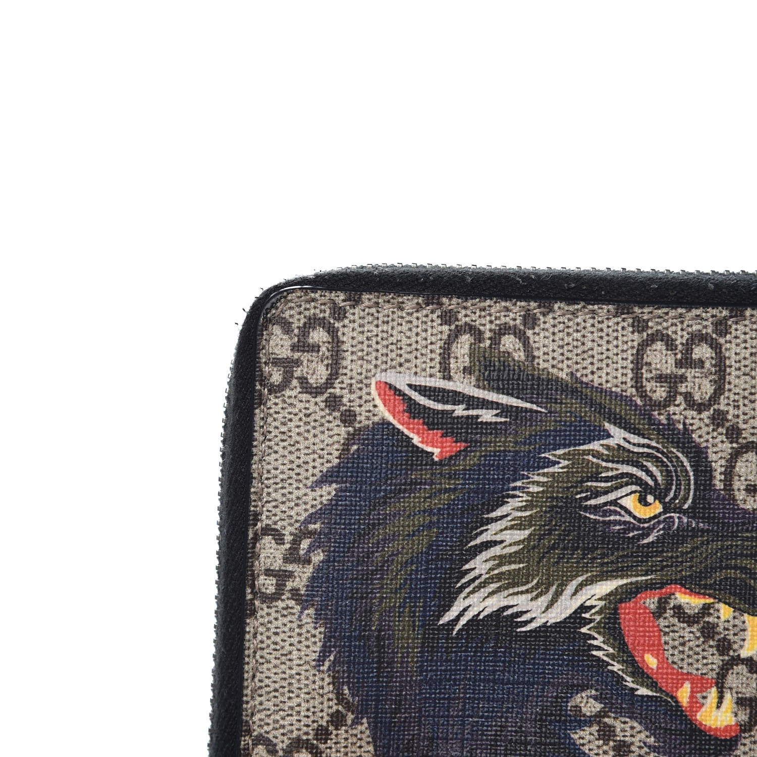 Gucci GG Supreme Monogram Wolf Print Zip Around Wallet Black 11 of 11