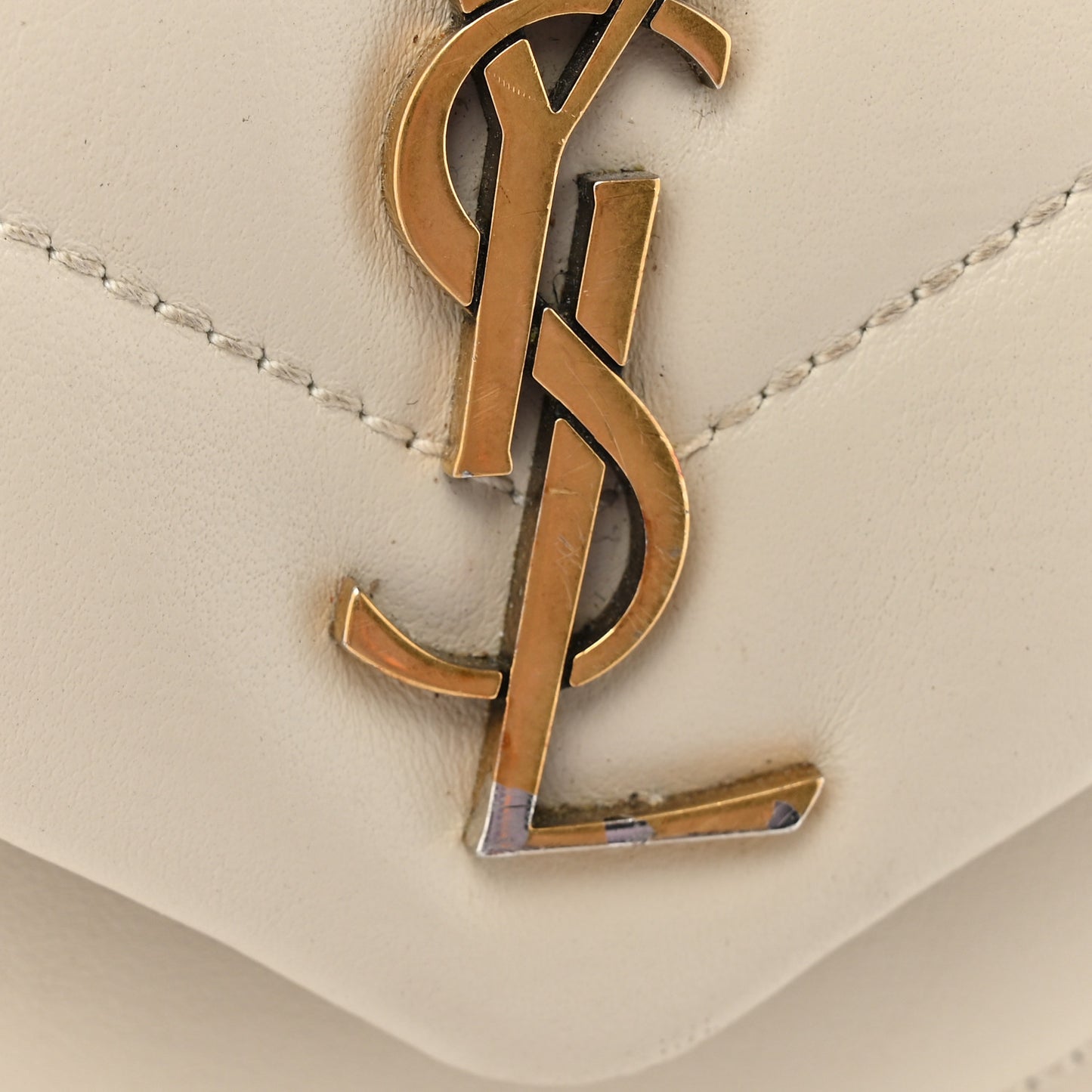 Calfskin Y Quilted Monogram Toy Loulou Crossbody Bag Crema Soft