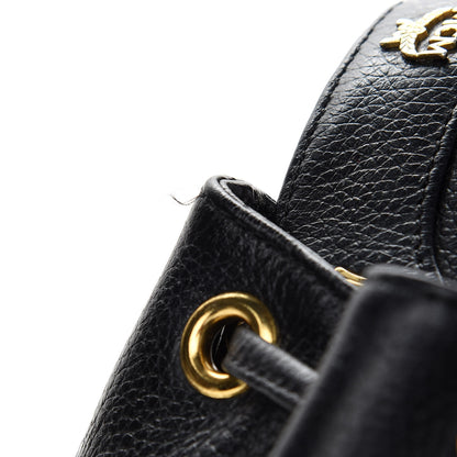 MCM Grained Calfskin Studded Drawstring Backpack Black 7 of 11