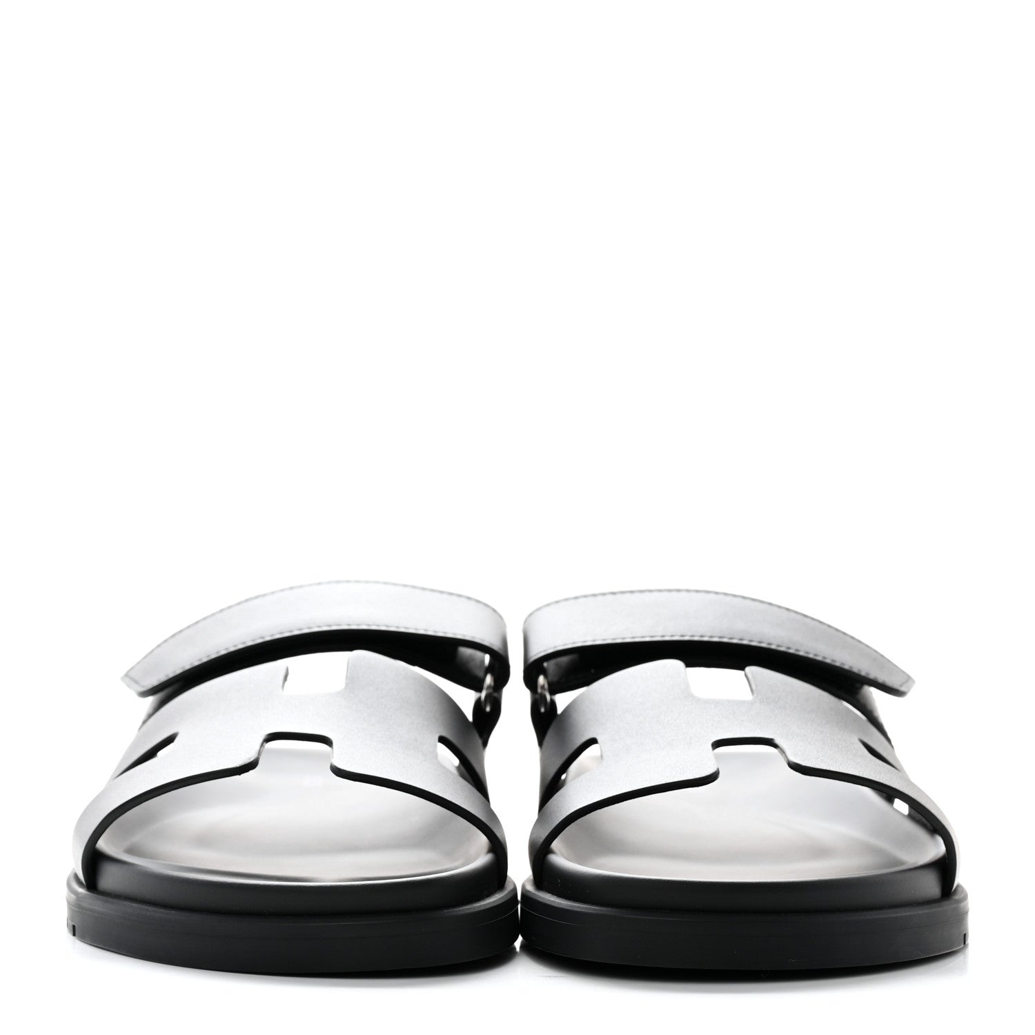 Hermes Calfskin Womens Chypre Sandals 39 Black 2 of 12