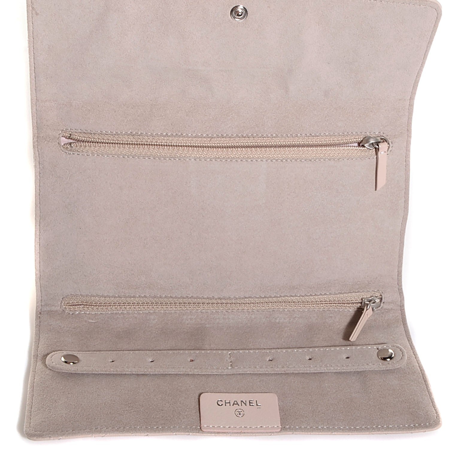 Chanel Lambskin Quilted Camellia Tri Fold Jewelry Case Light Pink 5 of 7