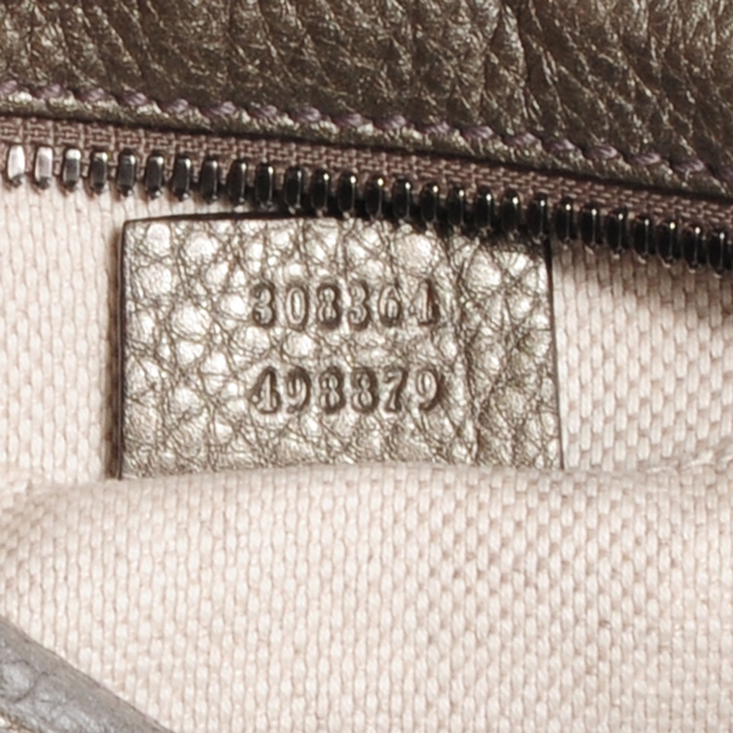 Gucci Metallic Pebbled Calfskin Small Soho Disco Bag Sasso 7 of 9