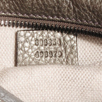 Gucci Metallic Pebbled Calfskin Small Soho Disco Bag Sasso 7 of 9
