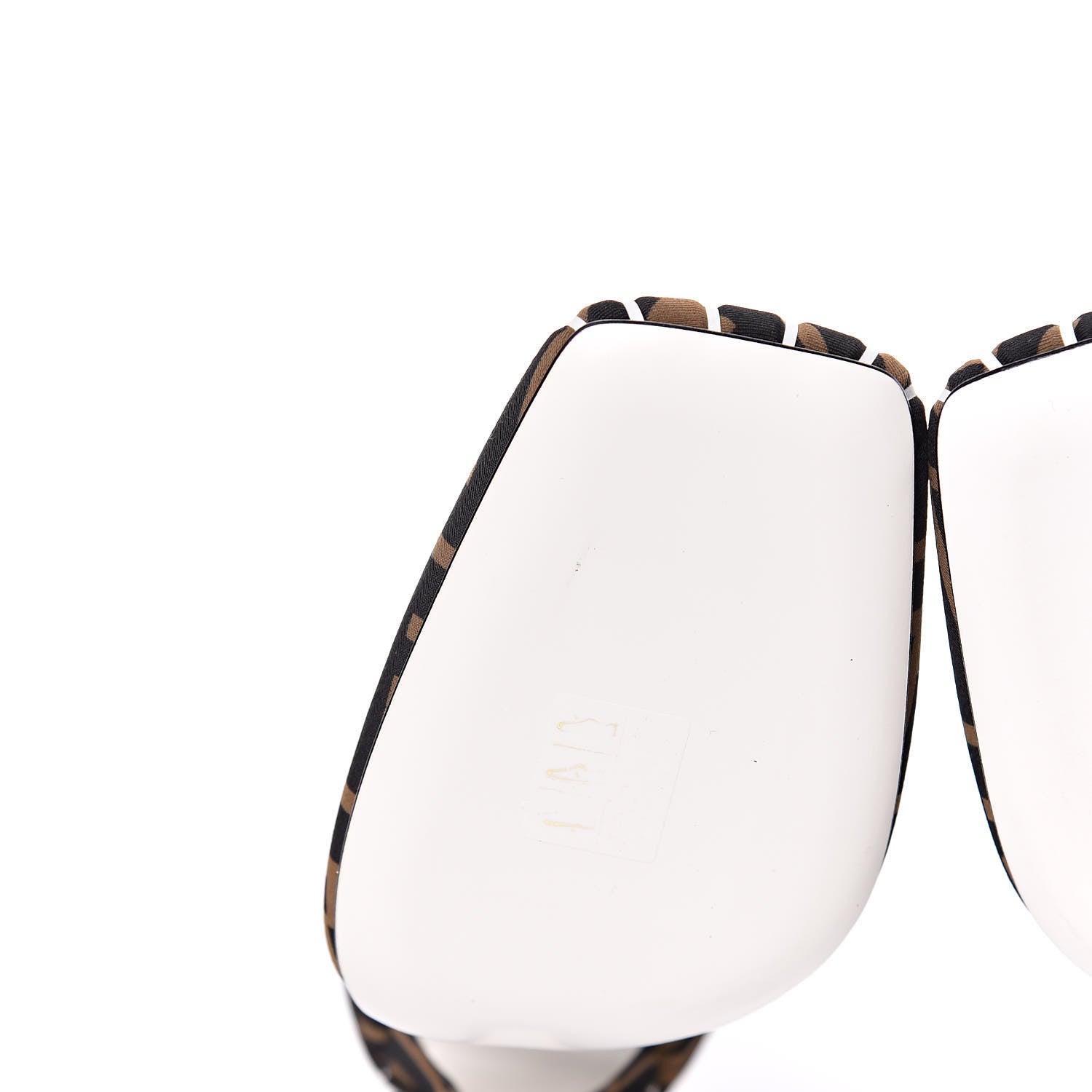 Fendi Lycra Film FF FFreedom Decollete Pumps 36.5 Tobacco Moro White 7 of 8