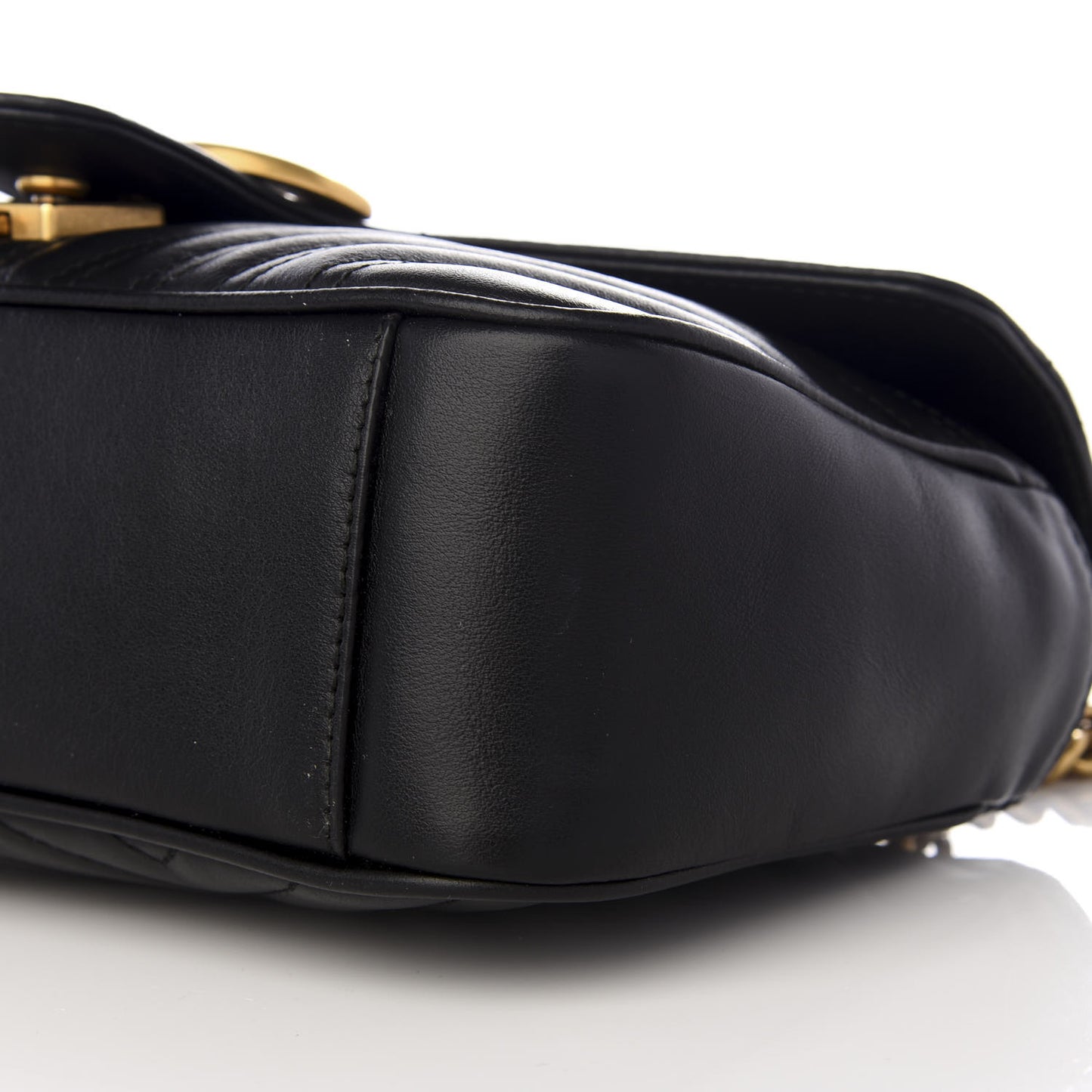 Calfskin Matelasse Small GG Marmont Shoulder Bag Black