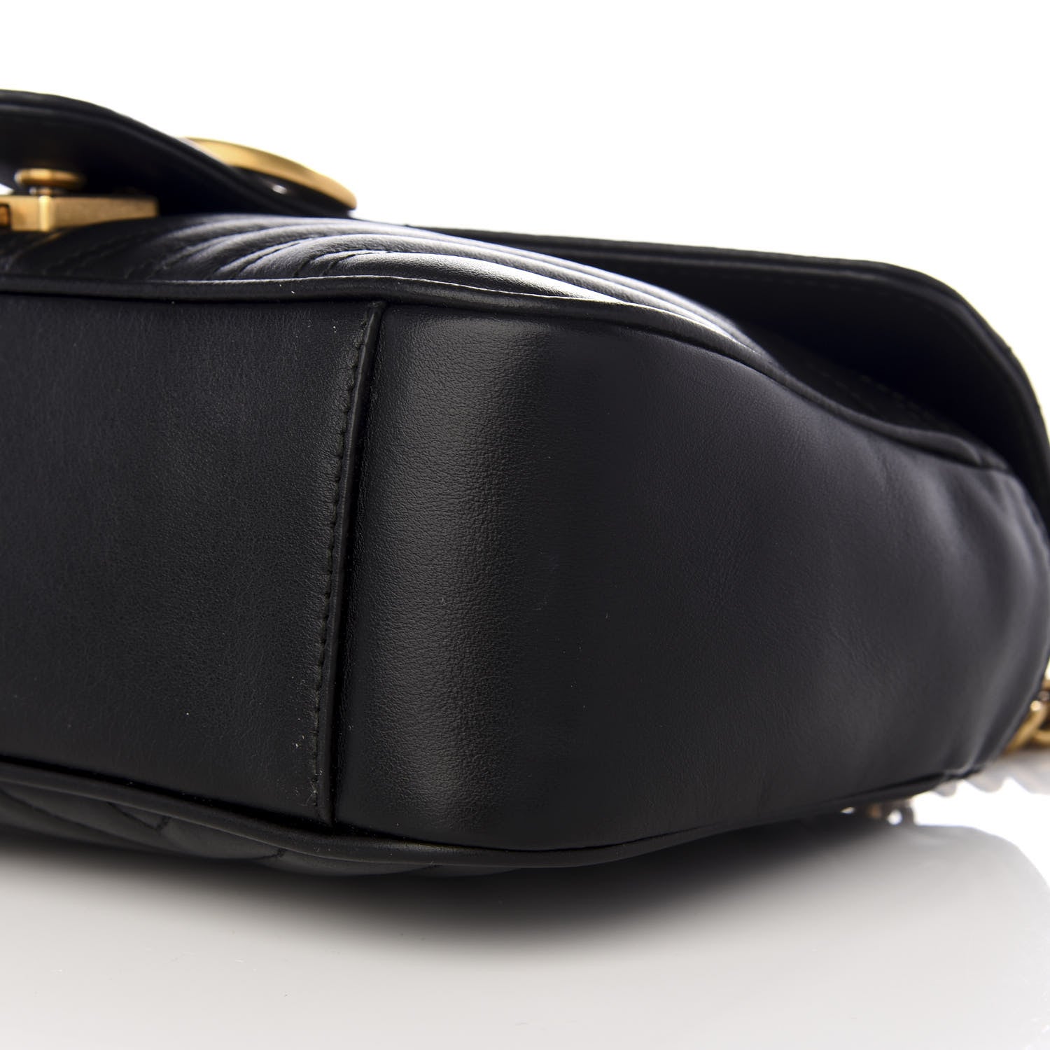 Gucci Calfskin Matelasse Small GG Marmont Shoulder Bag Black 6 of 8