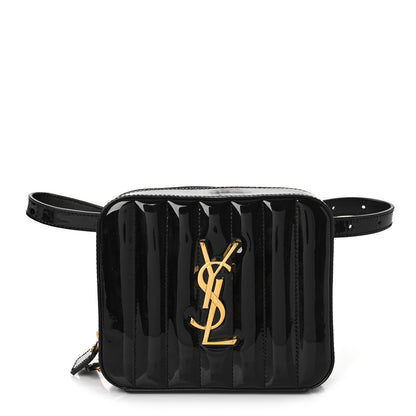 Saint Laurent Patent Matelasse Vicky Monogram Belt Bag Black 1 of 9