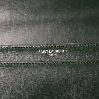 Saint Laurent Calfskin Medium Monogram Sunset Dark Green 9 of 9