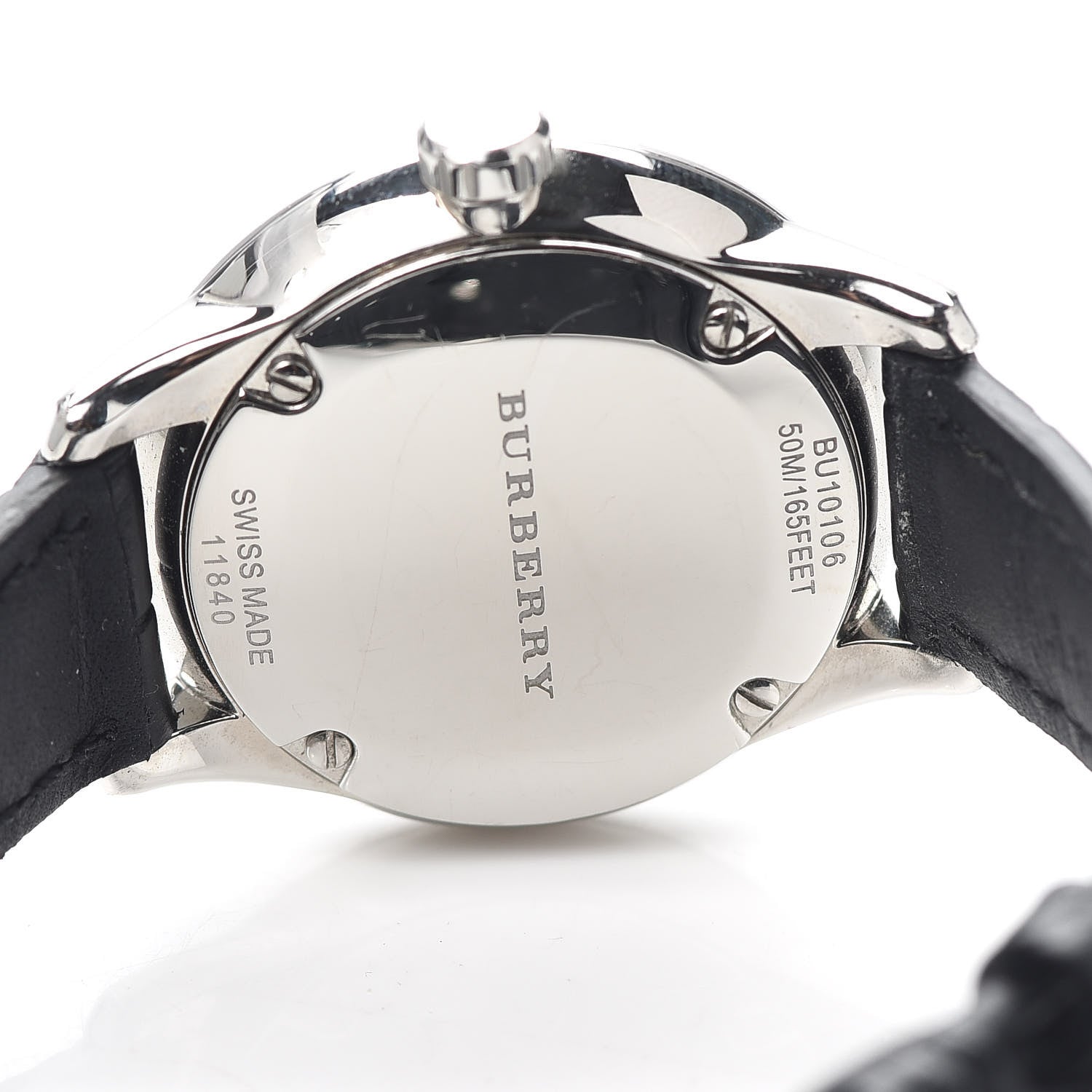Burberry Stainless Steel Calfskin Diamond Mother of Pearl 32mm Classic Round Quartz Watch BU10106 4 of 4