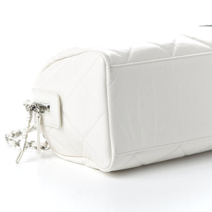 Chanel Calfskin Quilted Small CC Bowling Bag White 7 of 11