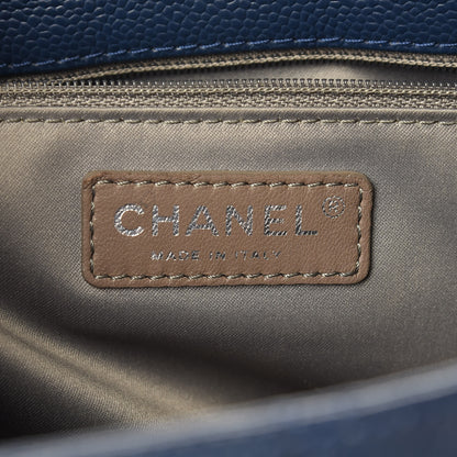 Chanel Caviar Quilted Grand Shopping Tote GST Dark Navy Blue 6 of 17