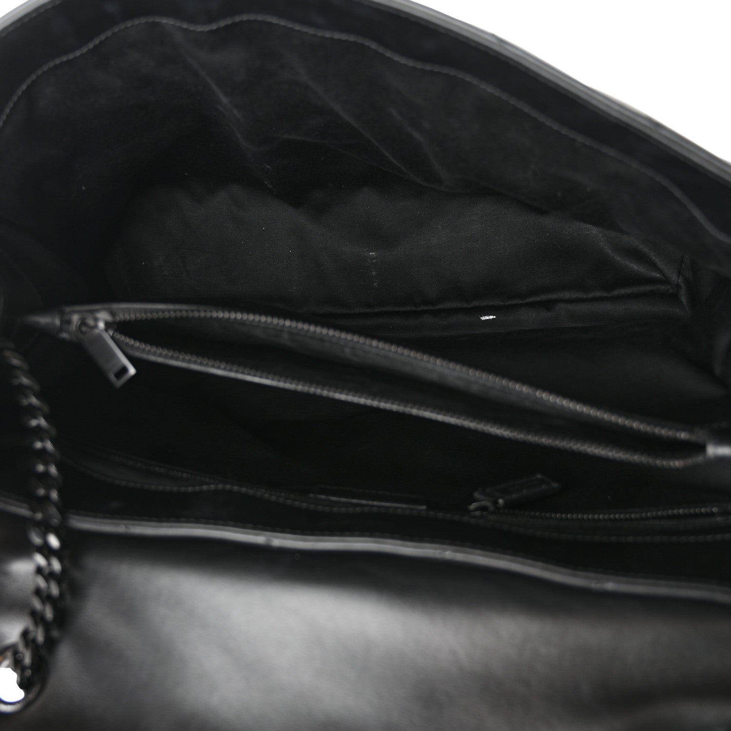 Saint Laurent Calfskin Y Quilted Monogram Monochrome Large Loulou Chain Satchel Black 5 of 21