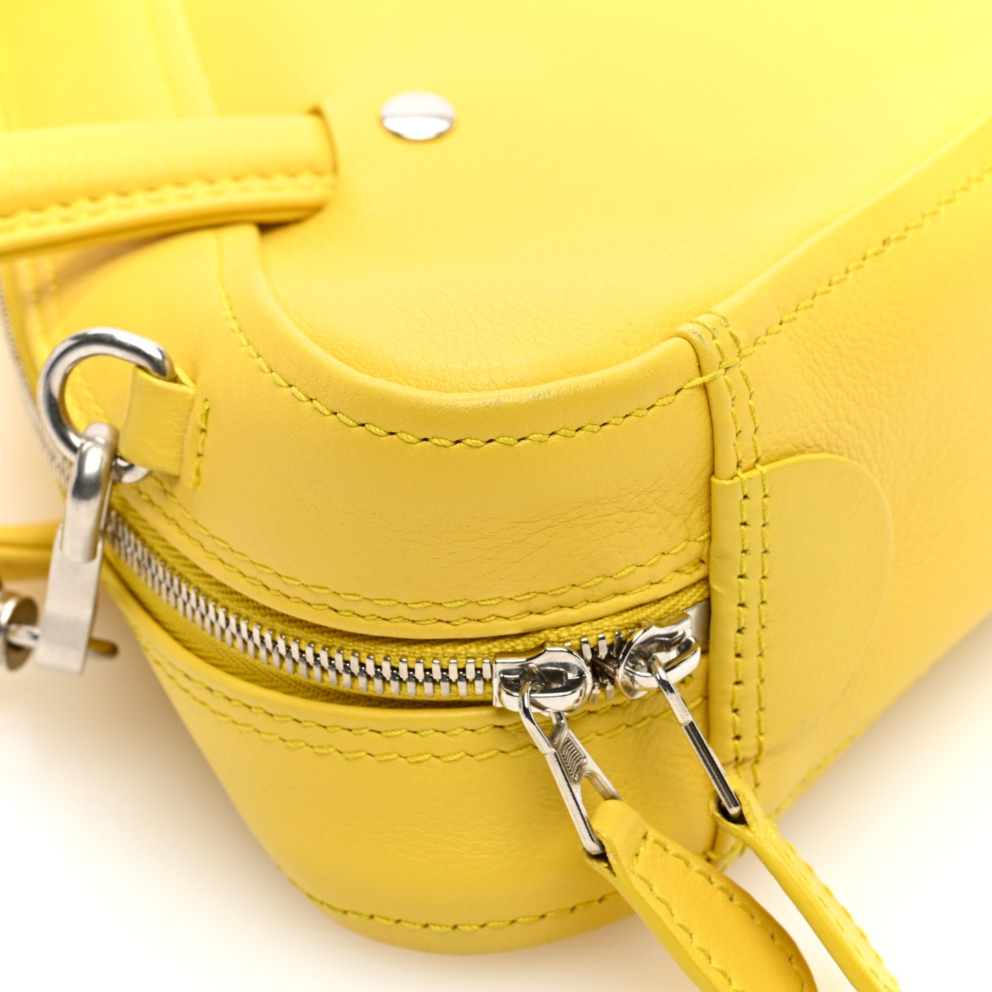Shiny Day Calfskin Logo XS Triangle Duffle Jaune Black