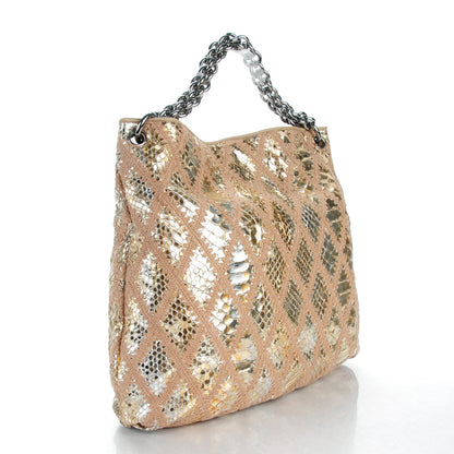 Chanel Python Crochet Soft and Chain Large Hobo Gold 3 of 7
