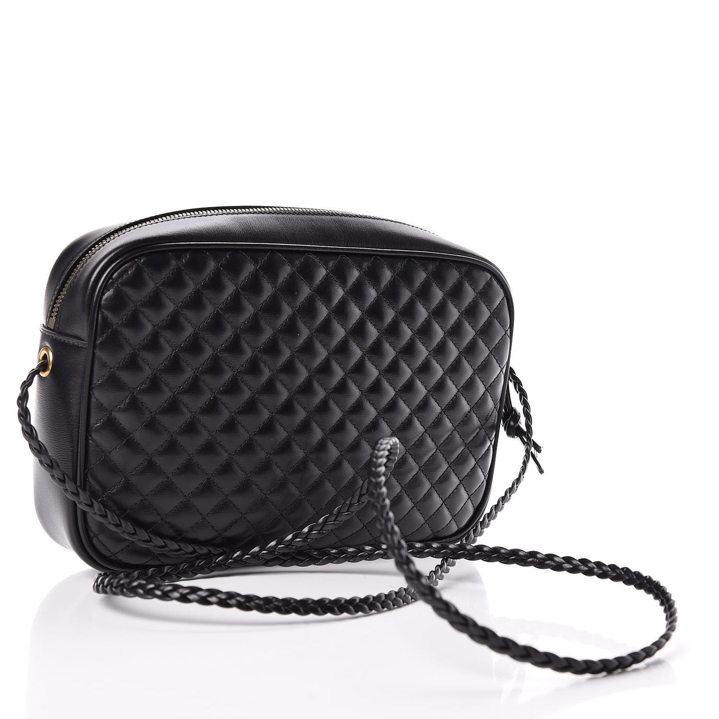 Calfskin Web Trapuntata Small GG Shoulder Bag Black