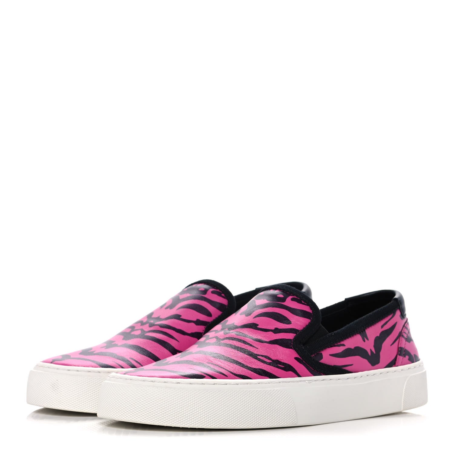 Saint Laurent Nappa Zebra Womens Venice Slip On Sneakers 36 Fuchsia Black 3 of 10