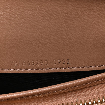 Saint Laurent Grain De Poudre Matelasse Chevron Monogram Flap Card Case Vintage Peach 7 of 7